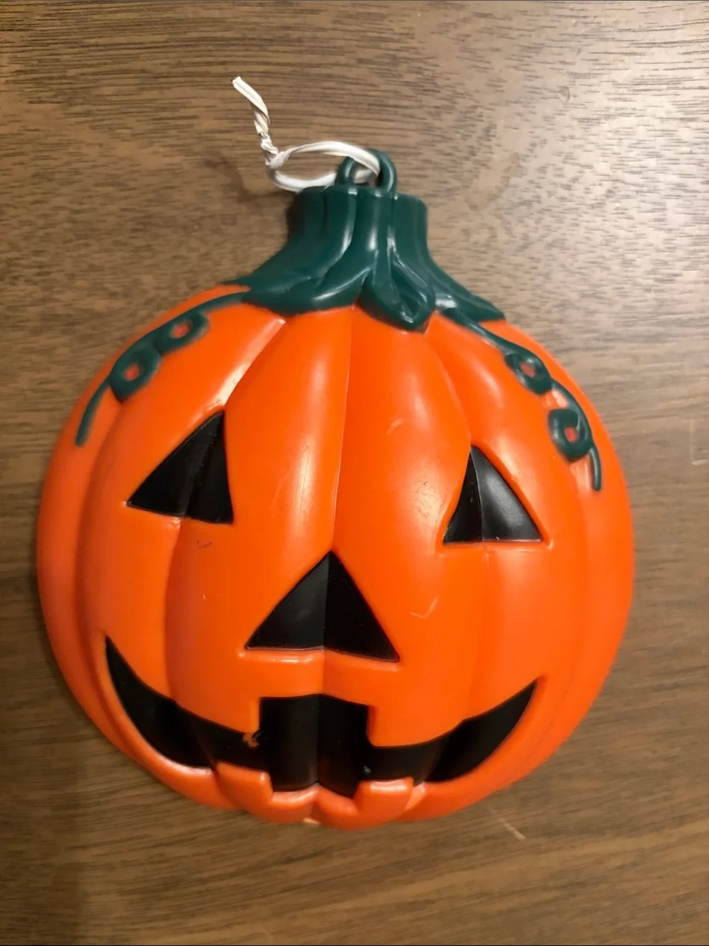 Halloween Vintage Plastic Decorations White Ghosts & Orange Pumpkins Set